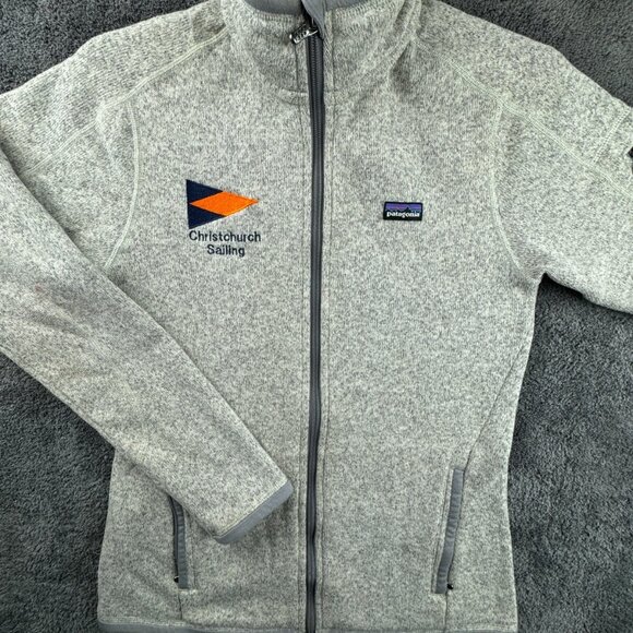 Patagonia Jackets & Blazers - Patagonia Women Jacket Sailing Small Full Zip Pockets Outdoors Fleece Gray Beige